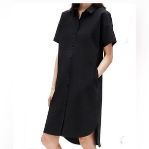 Eileen Fisher Black Mini Shirt Dress